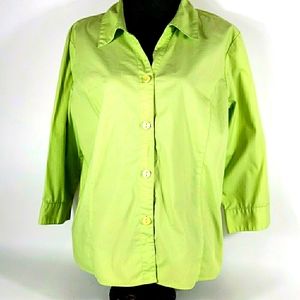 Green X Large Women's Blouse by Denim&Co.